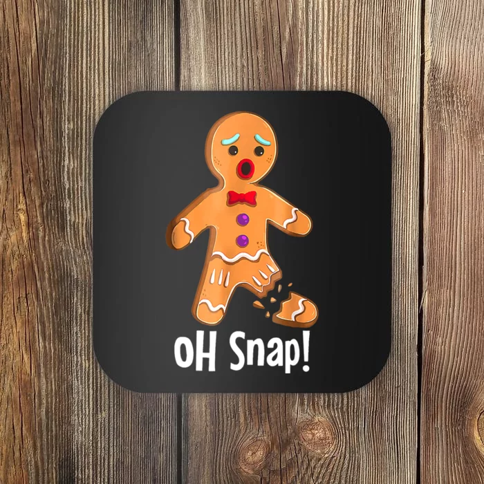 Gingerbread Man Cookie Xmas Oh Snap Funny Cute Christmas Coaster