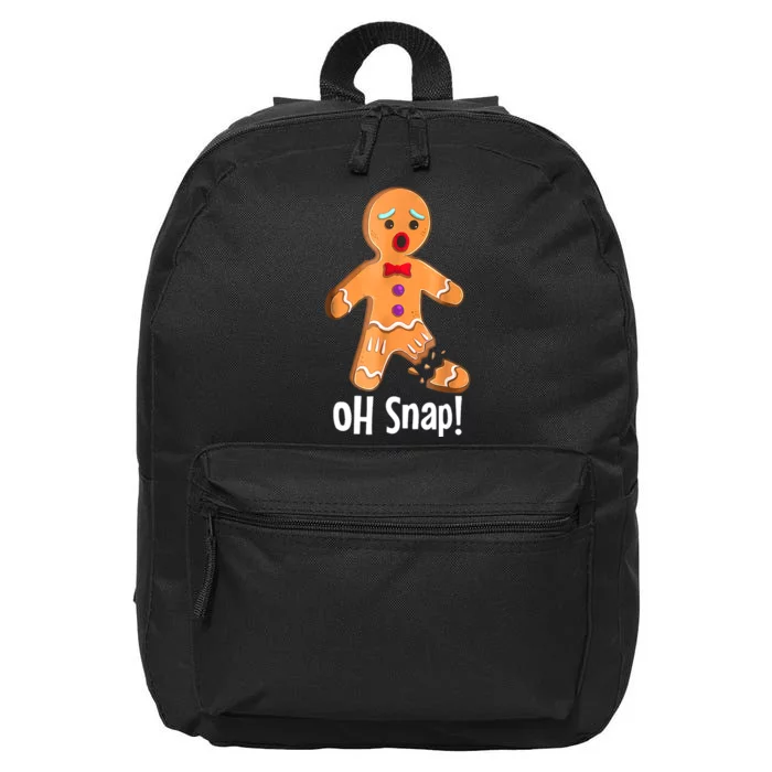 Gingerbread Man Cookie Xmas Oh Snap Funny Cute Christmas 16 in Basic Backpack