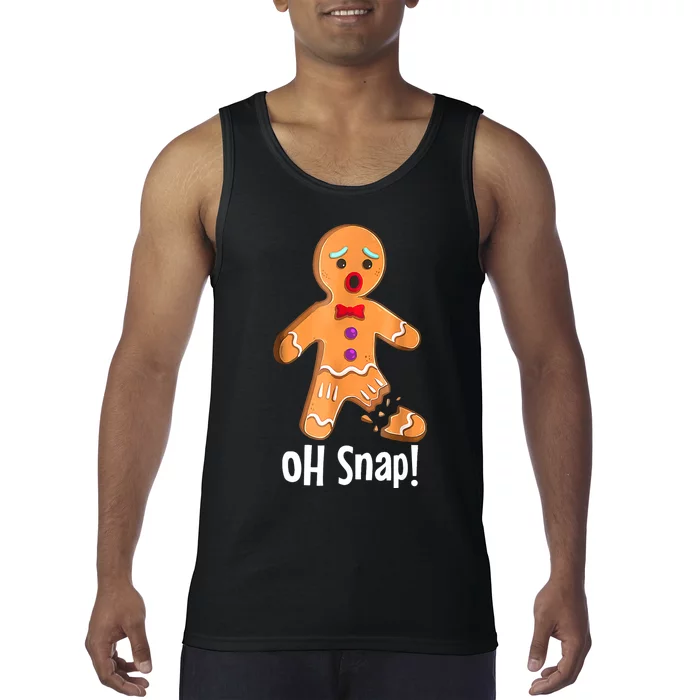 Gingerbread Man Cookie Xmas Oh Snap Funny Cute Christmas Tank Top