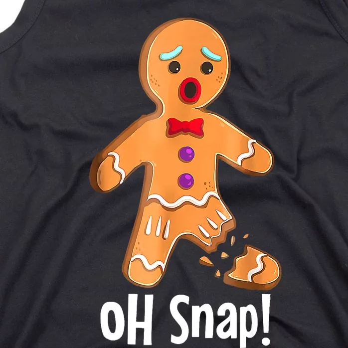 Gingerbread Man Cookie Xmas Oh Snap Funny Cute Christmas Tank Top