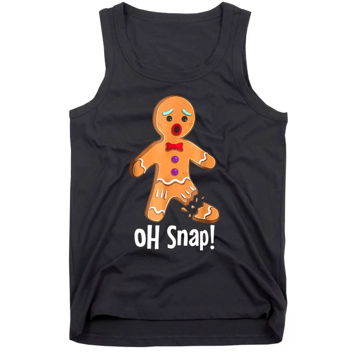 Gingerbread Man Cookie Xmas Oh Snap Funny Cute Christmas Tank Top