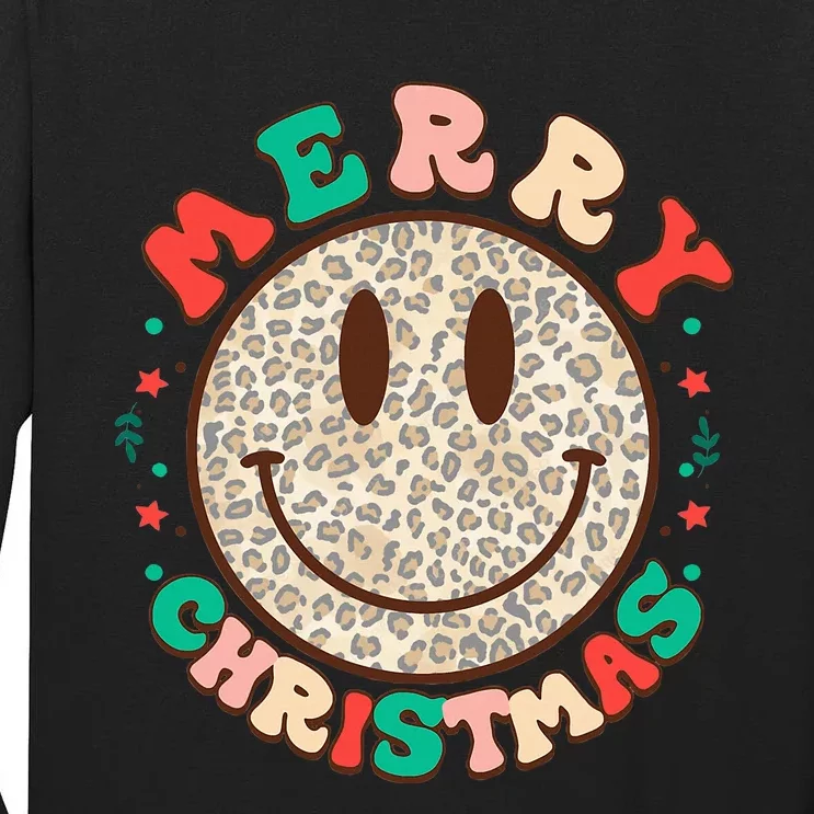 Groovy Merry Christmas Xmas Matching Pajamas Tall Long Sleeve T-Shirt