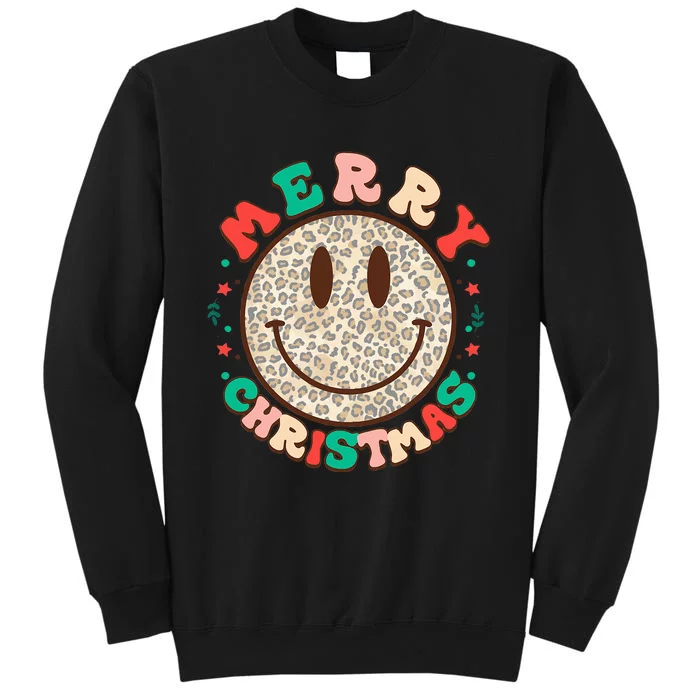 Groovy Merry Christmas Xmas Matching Pajamas Tall Sweatshirt