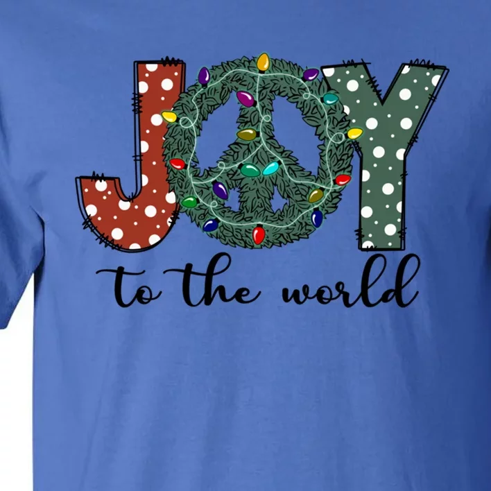 Groovy Merry Christmas Joy To Whole World Funny Xmas Lights Gift Tall T-Shirt