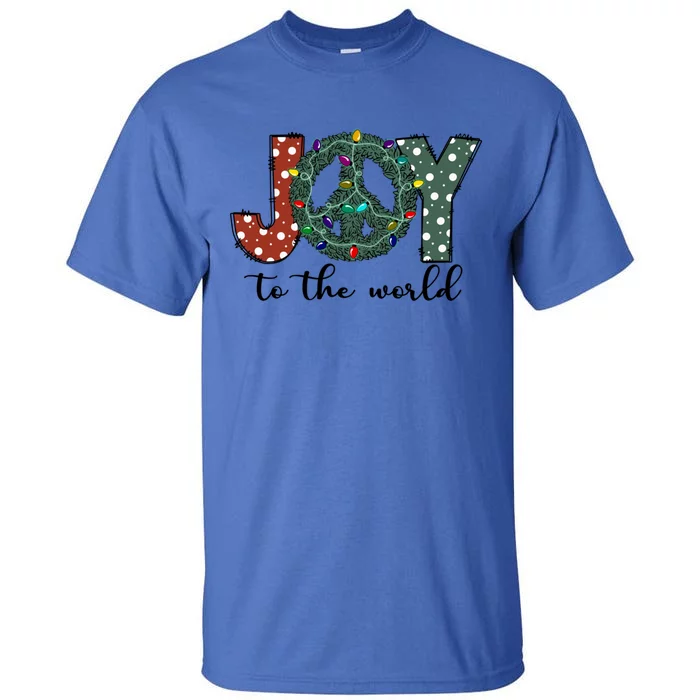 Groovy Merry Christmas Joy To Whole World Funny Xmas Lights Gift Tall T-Shirt