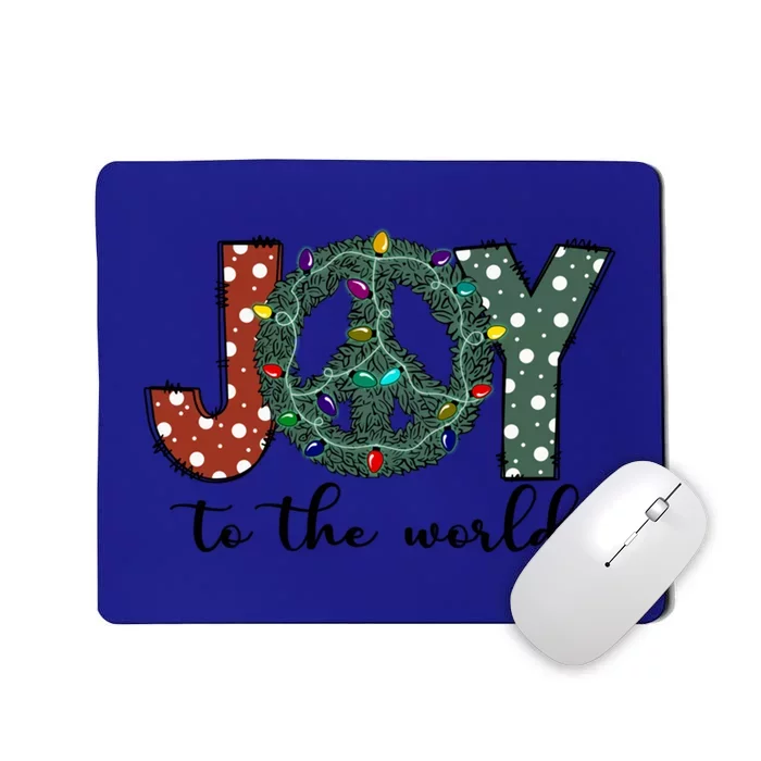 Groovy Merry Christmas Joy To Whole World Funny Xmas Lights Gift Mousepad