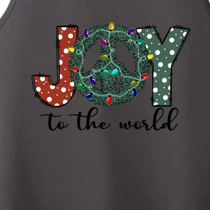 Groovy Merry Christmas Joy To Whole World Funny Xmas Lights Gift Performance Tank