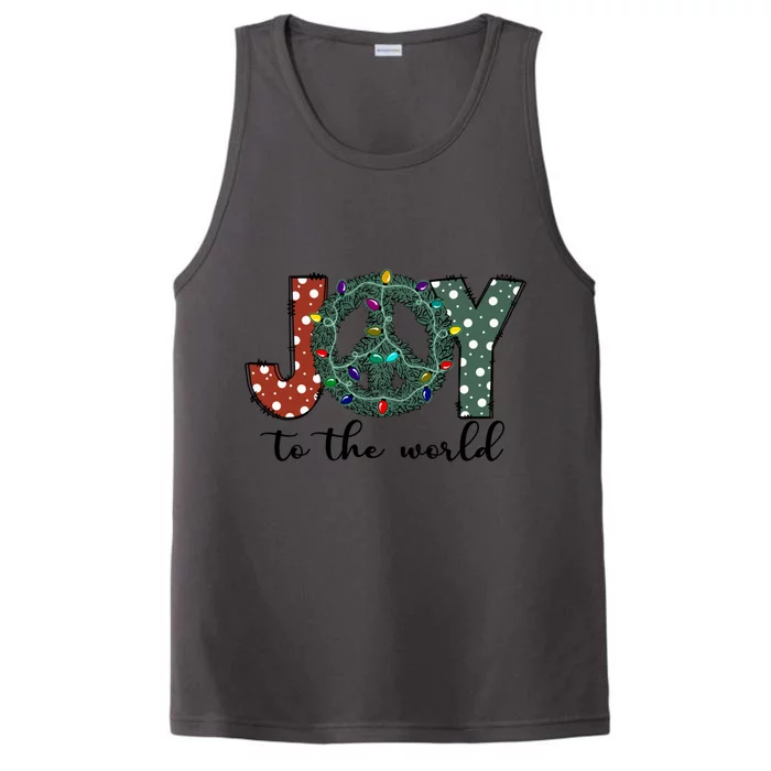 Groovy Merry Christmas Joy To Whole World Funny Xmas Lights Gift Performance Tank