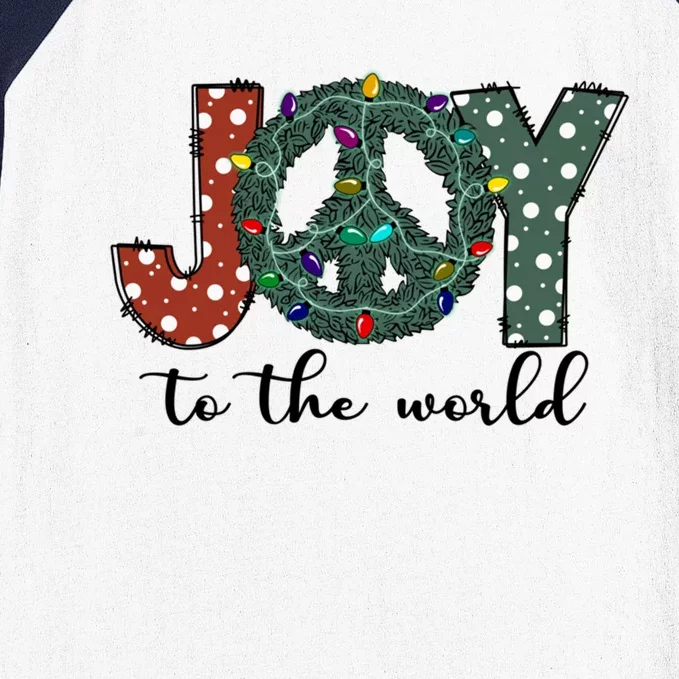 Groovy Merry Christmas Joy To Whole World Funny Xmas Lights Gift Baseball Sleeve Shirt