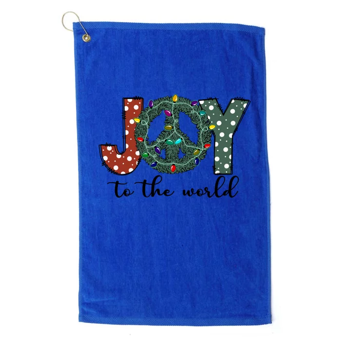 Groovy Merry Christmas Joy To Whole World Funny Xmas Lights Gift Platinum Collection Golf Towel