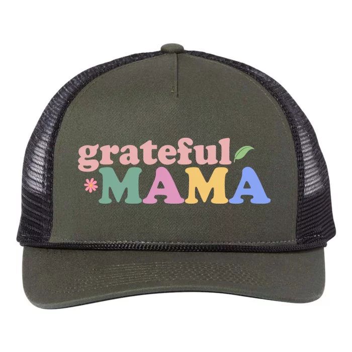 Grateful Mama Cute Mother's Day Gift Retro Rope Trucker Hat Cap