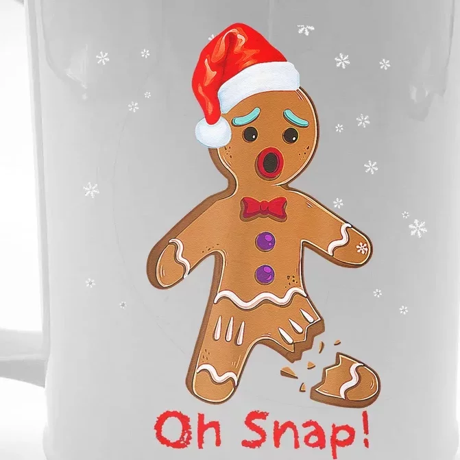 Gingerbread Man Cookie X Mas Oh Snap Funny Cute Christmas Front & Back Beer Stein