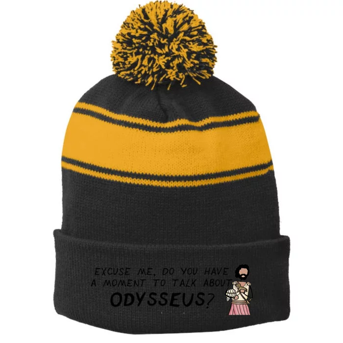 Greek Myth Comix Odysseus Can We Talk Stripe Pom Pom Beanie