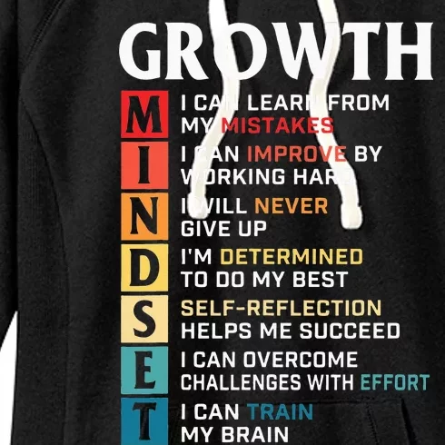 Growth Mindset Definition Motivational Quote Inspiration Women's Fleece Hoodie