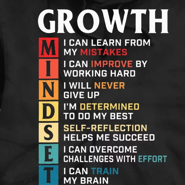 Growth Mindset Definition Motivational Quote Inspiration Tie Dye Hoodie