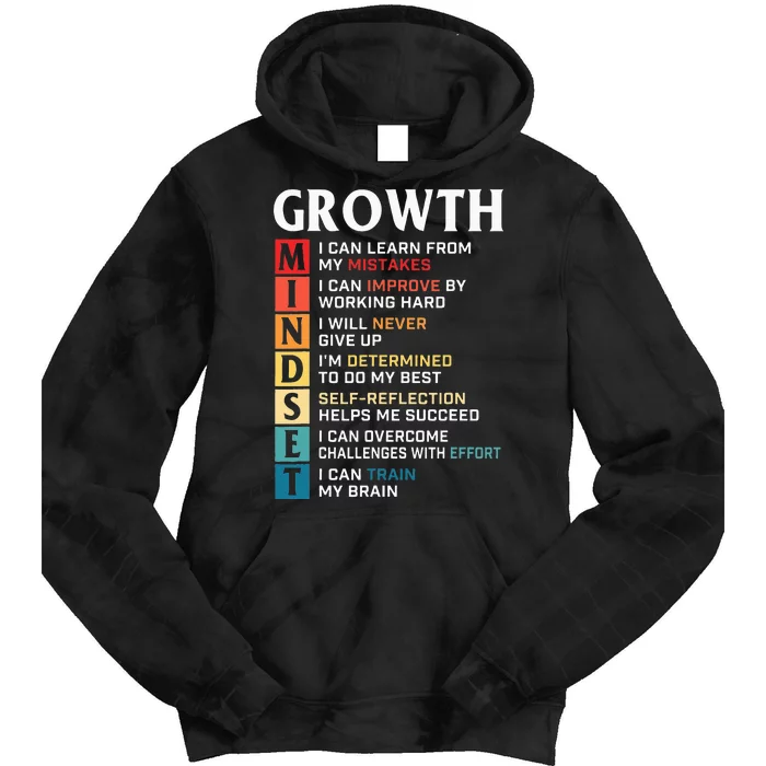 Growth Mindset Definition Motivational Quote Inspiration Tie Dye Hoodie