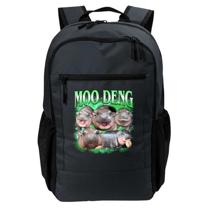 Green Moo Deng Meme Hippo Daily Commute Backpack