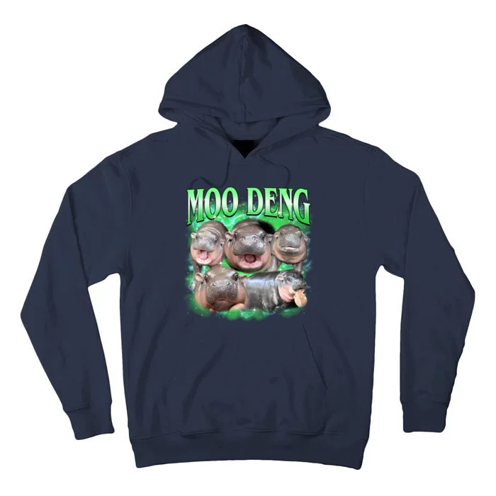 Green Moo Deng Meme Hippo Tall Hoodie