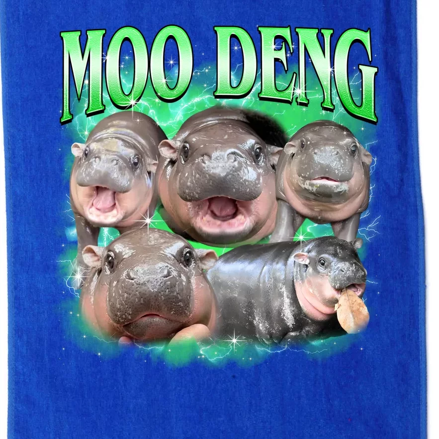 Green Moo Deng Meme Hippo Platinum Collection Golf Towel