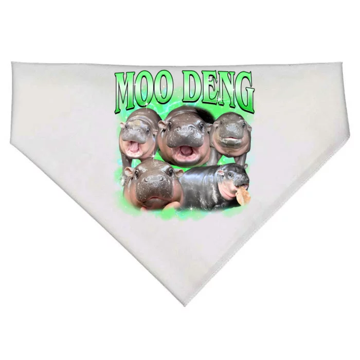 Green Moo Deng Meme Hippo USA-Made Doggie Bandana