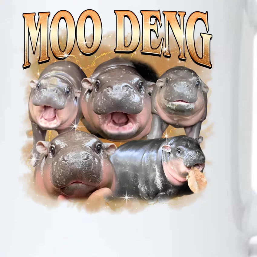 Gold Moo Deng Meme Hippo Funny Black Color Changing Mug