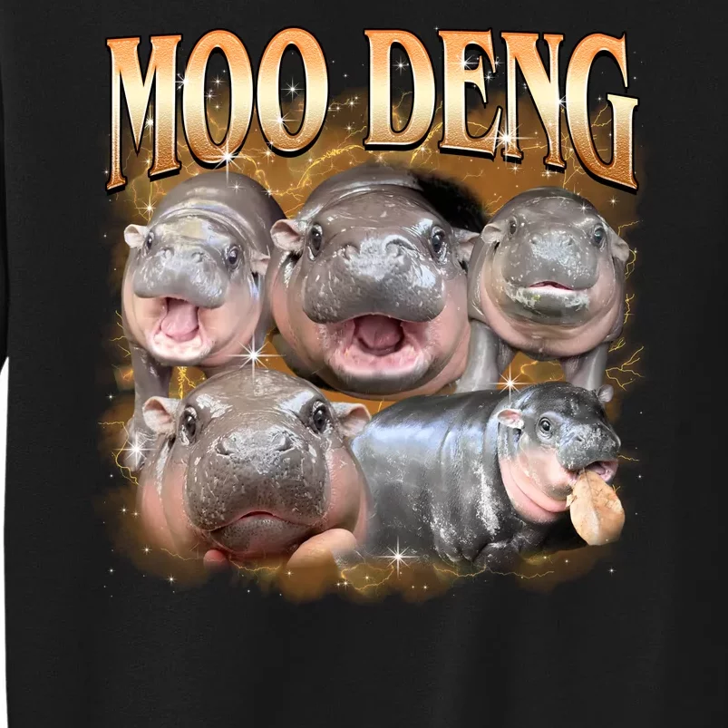 Gold Moo Deng Meme Hippo Funny Sweatshirt