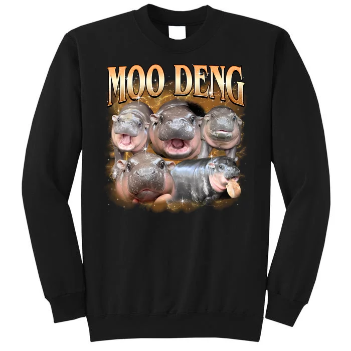 Gold Moo Deng Meme Hippo Funny Sweatshirt