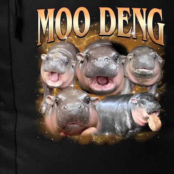 Gold Moo Deng Meme Hippo Funny Daily Commute Backpack