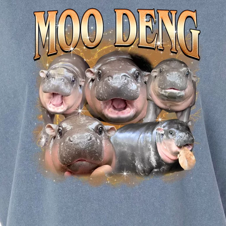 Gold Moo Deng Meme Hippo Funny Garment-Dyed Women's Muscle Tee