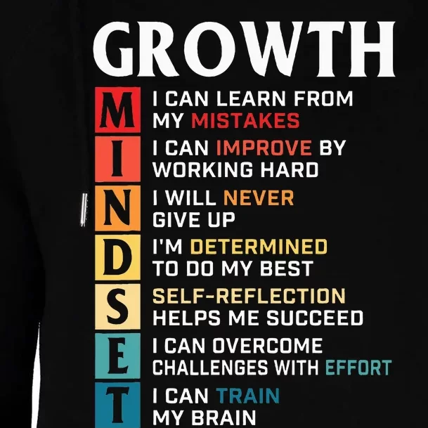 Growth Mindset Definition Motivational Quote Inspiration Womens Funnel Neck Pullover Hood