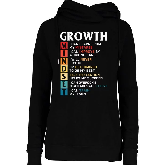 Growth Mindset Definition Motivational Quote Inspiration Womens Funnel Neck Pullover Hood