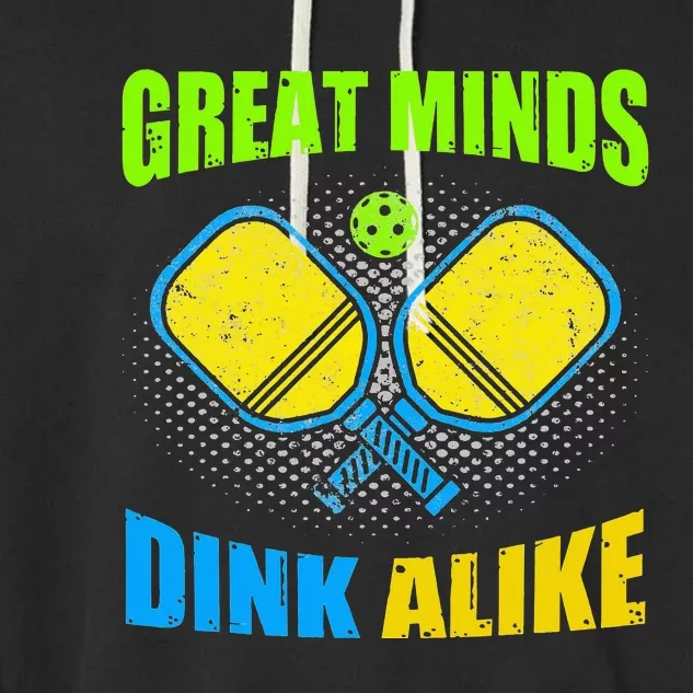 Great Minds Dink Alike Tie Dye Pickleball Dink Player Garment-Dyed Fleece Hoodie