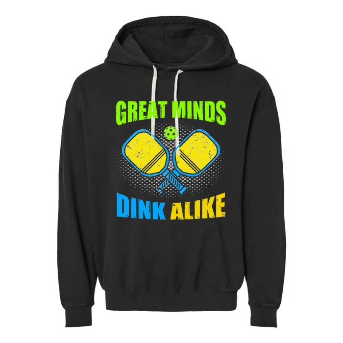 Great Minds Dink Alike Tie Dye Pickleball Dink Player Garment-Dyed Fleece Hoodie