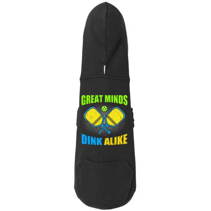 Great Minds Dink Alike Tie Dye Pickleball Dink Player Doggie 3-End Fleece Hoodie