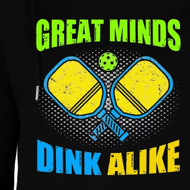 Great Minds Dink Alike Tie Dye Pickleball Dink Player Womens Funnel Neck Pullover Hood