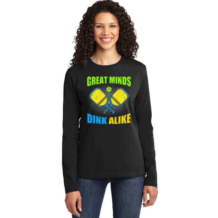 Great Minds Dink Alike Tie Dye Pickleball Dink Player Ladies Long Sleeve Shirt