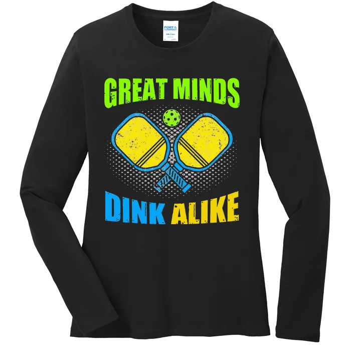 Great Minds Dink Alike Tie Dye Pickleball Dink Player Ladies Long Sleeve Shirt