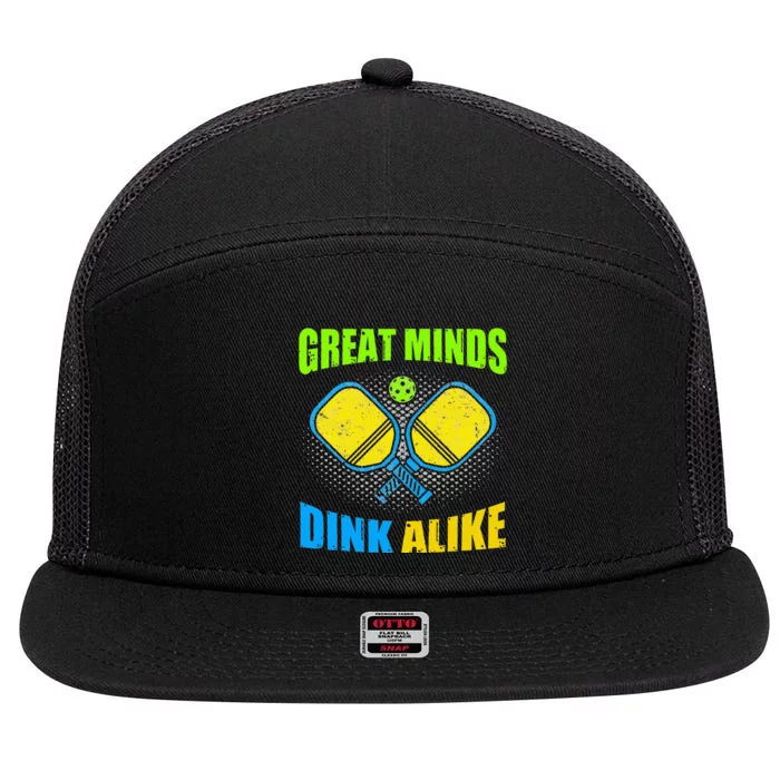 Great Mind Dink Alike Pickleball Player Paddleball 7 Panel Mesh Trucker Snapback Hat