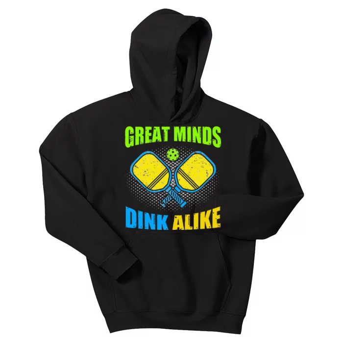 Great Mind Dink Alike Pickleball Player Paddleball Kids Hoodie