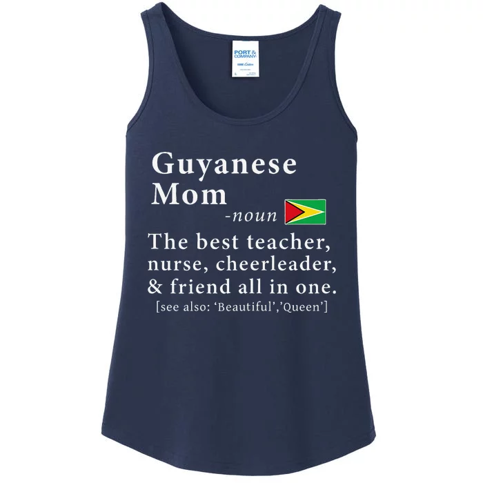 Guyanese Mom Definition Guyana Flag Mothers Day Ladies Essential Tank