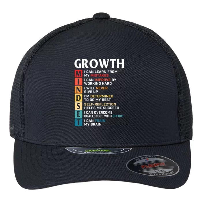 Growth Mindset Definition Motivational Quote Inspiration Flexfit Unipanel Trucker Cap