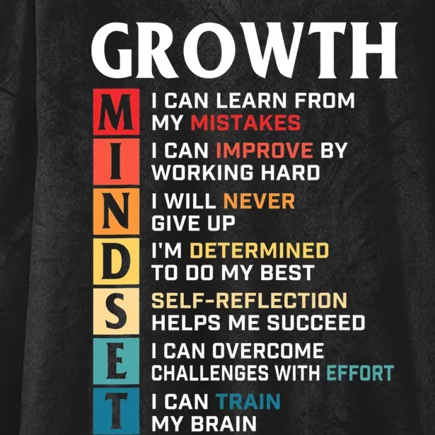 Growth Mindset Definition Motivational Quote Inspiration Hooded Wearable Blanket