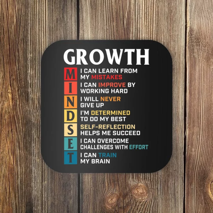 Growth Mindset Definition Motivational Quote Inspiration Coaster