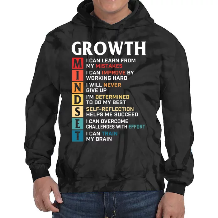 Growth Mindset Definition Motivational Quote Inspiration Tie Dye Hoodie