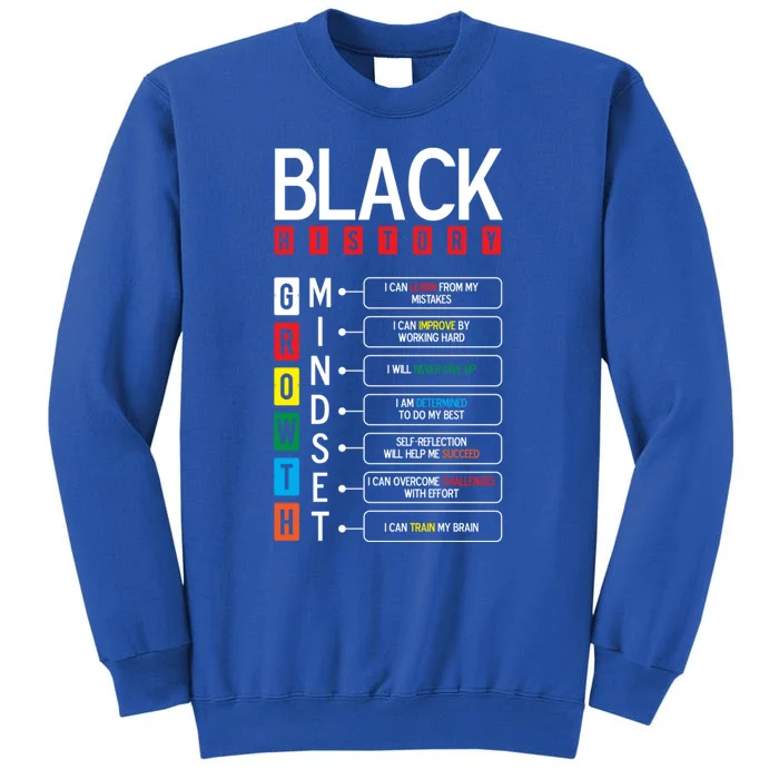 Growth Mindset Definition Cool Black History Month Gift Tall Sweatshirt