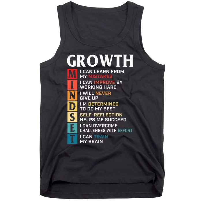 Growth Mindset Definition Motivational Quote Inspiration Tank Top