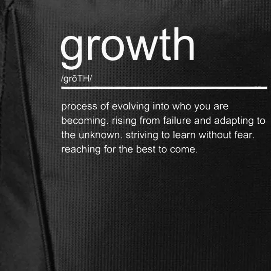 Growth Mindset Definition Quotes Entrepreneur Gifts School City Backpack