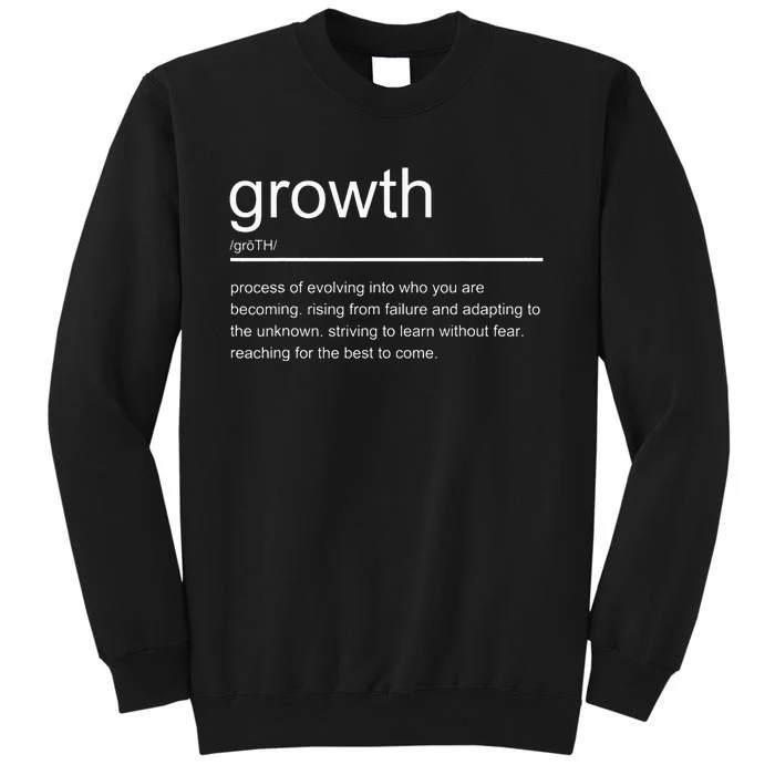 Growth Mindset Definition Quotes Entrepreneur Gifts School Tall Sweatshirt