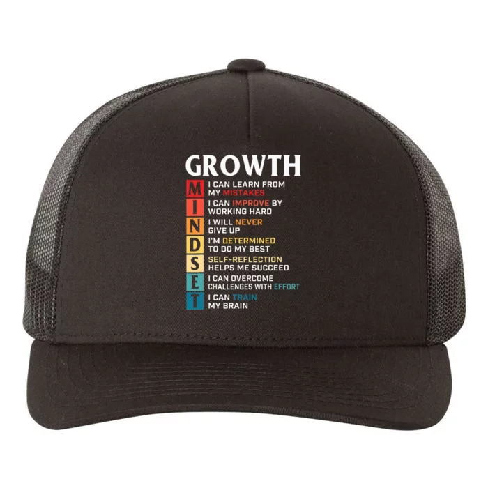 Growth Mindset Definition Motivational Quote Inspiration Yupoong Adult 5-Panel Trucker Hat