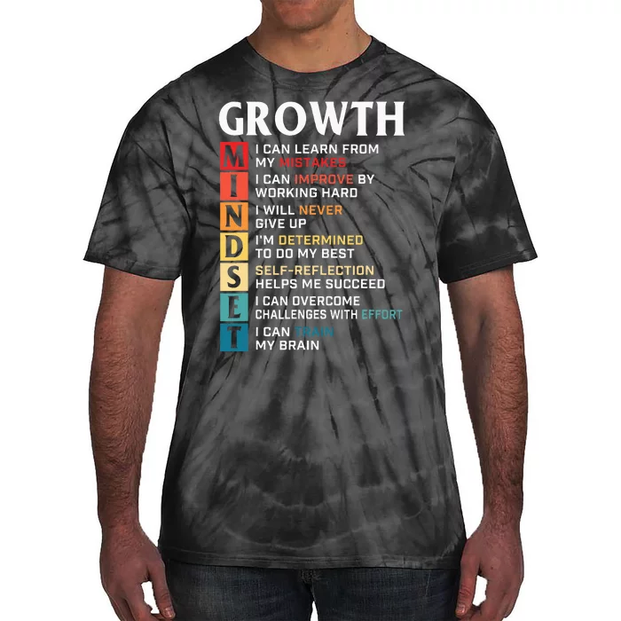 Growth Mindset Definition Motivational Quote Inspiration Tie-Dye T-Shirt